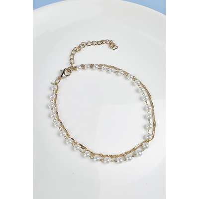 Chain Pearl Charm Anklet