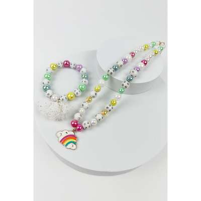 Cloud Kids Beaded Necklace With Bracelet Set