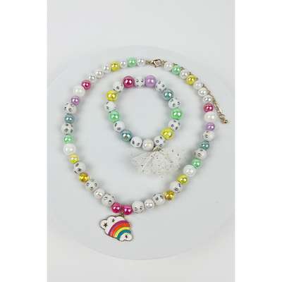 Cloud Kids Beaded Necklace With Bracelet Set