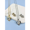 Heart Shape Rhinestone Chain Necklace And Earrings Set image 4