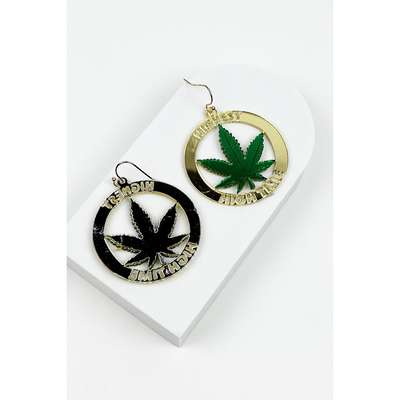Highest Marijuana Acrylic Hook Earring