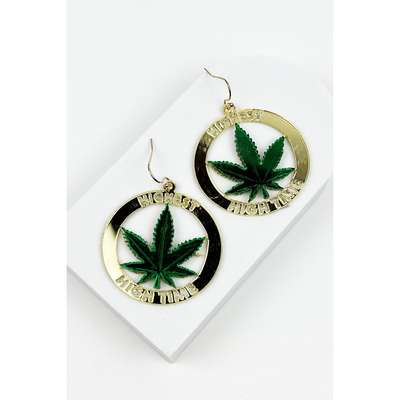 Highest Marijuana Acrylic Hook Earring