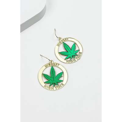 Highest Marijuana Acrylic Hook Earring