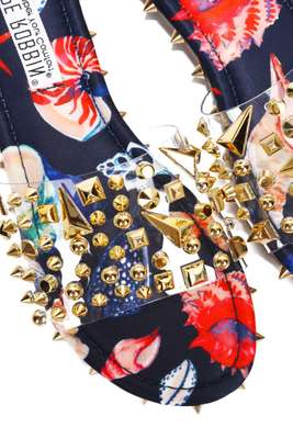Tonie Spike and Stud Adorned Flat Sandals