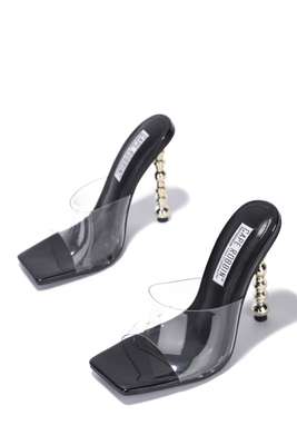 Metro Clear Square Toe Odd Shaped High Heels