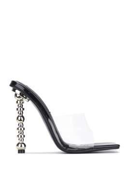 Metro Clear Square Toe Odd Shaped High Heels