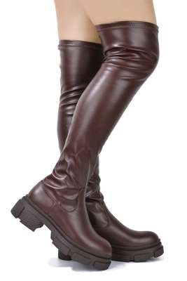 Campi Knee High Chunky Lug Round Toe Boots