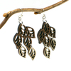 Leaves Two-Tone Hardwood and Silver Dangle Earrings image 3