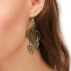 Leaves Two-Tone Hardwood and Silver Dangle Earrings image 5