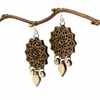 Mandala Two-Tone Hardwood and Silver Dangle Earrings image 5