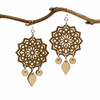 Mandala Two-Tone Hardwood and Silver Dangle Earrings image 2