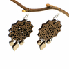 Mandala Two-Tone Hardwood and Silver Dangle Earrings image 3