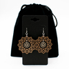 Mandala and Flower Two-Tone Hardwood and Silver Dangle Earrings image 5