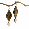 Moroccan Two-Tone Hardwood and Silver Dangle Earrings image 3