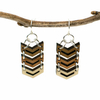 Chevron Three-Tone Hardwood and Silver Dangle Earrings image 4