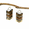 Chevron Three-Tone Hardwood and Silver Dangle Earrings image 5