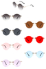 Circle Retro Round Rimless Fashion Tinted Vintage Sunglasses image 1