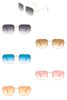 Classic Retro Square Tinted Fashion Rectangle Sunglasses image 1