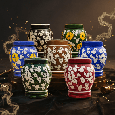 Hand-Painted Pottery Urn Collection