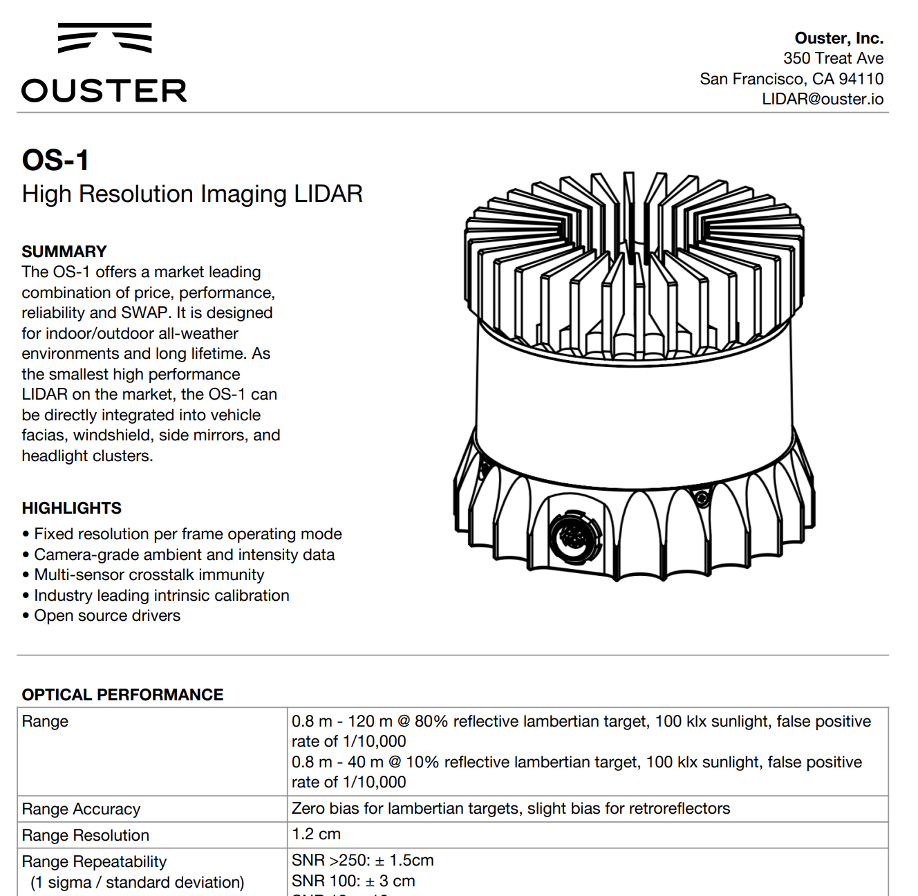 OS-1 Datasheet