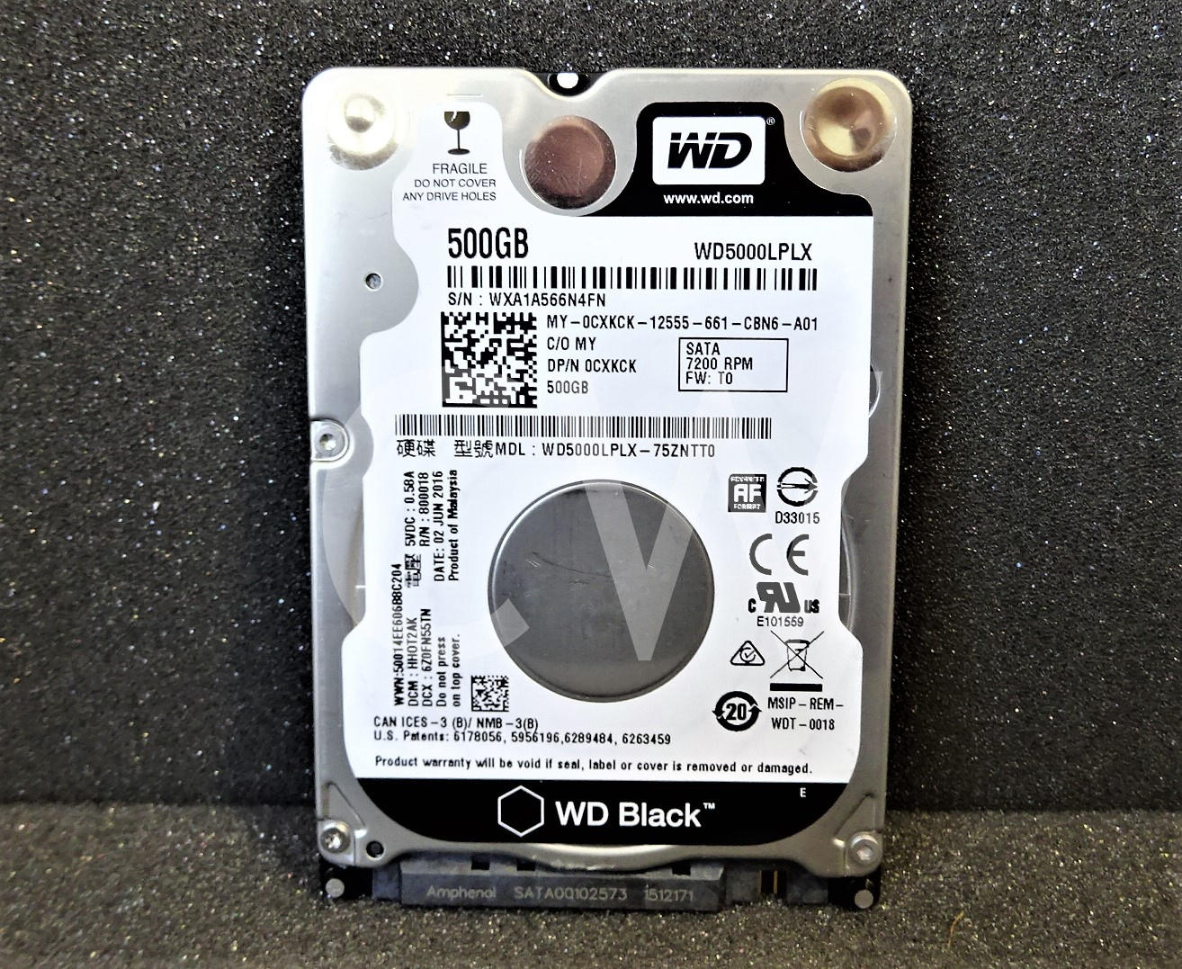 CXKCK WD5000LPLX Dell 500GB 7.2K RPM 6Gbps 2.5