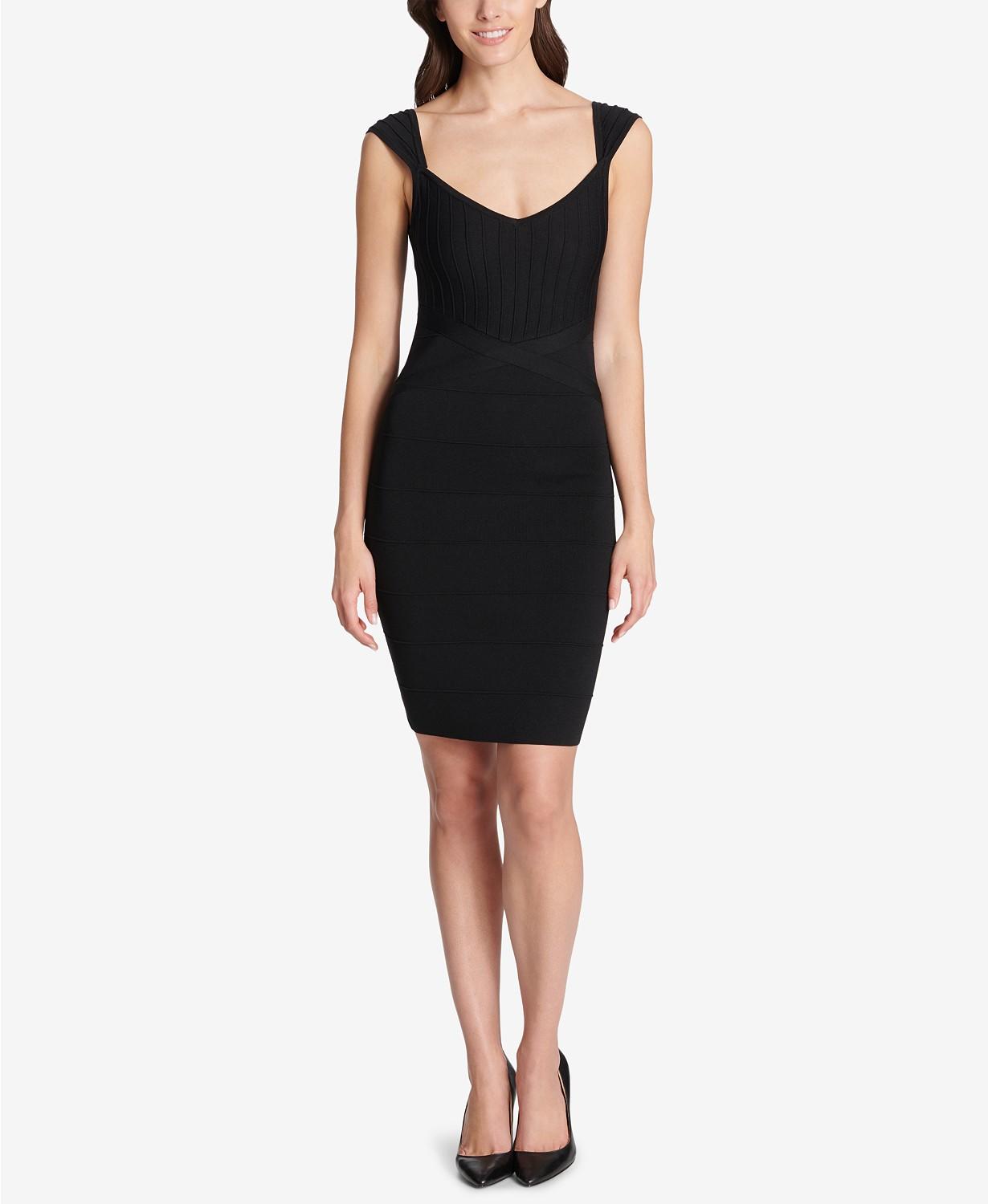 Guess sweetheart bandage bodycon dress clearance