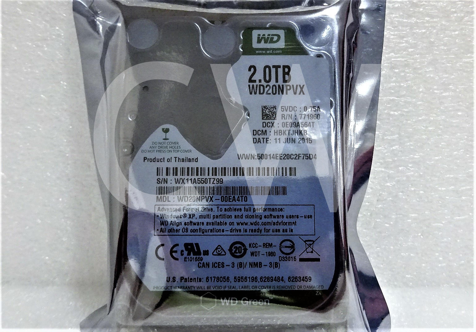 WD20NPVX Western Digital GREEN 2TB 5.4K RPM 6Gb/s 2.5