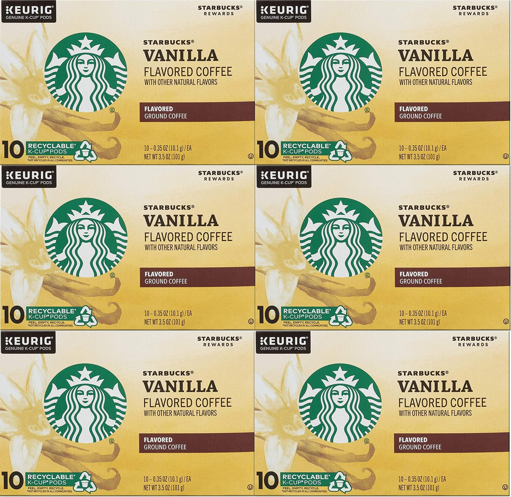 60 COUNT Starbucks Vanilla K-Cups Coffee for Keurig Best ...