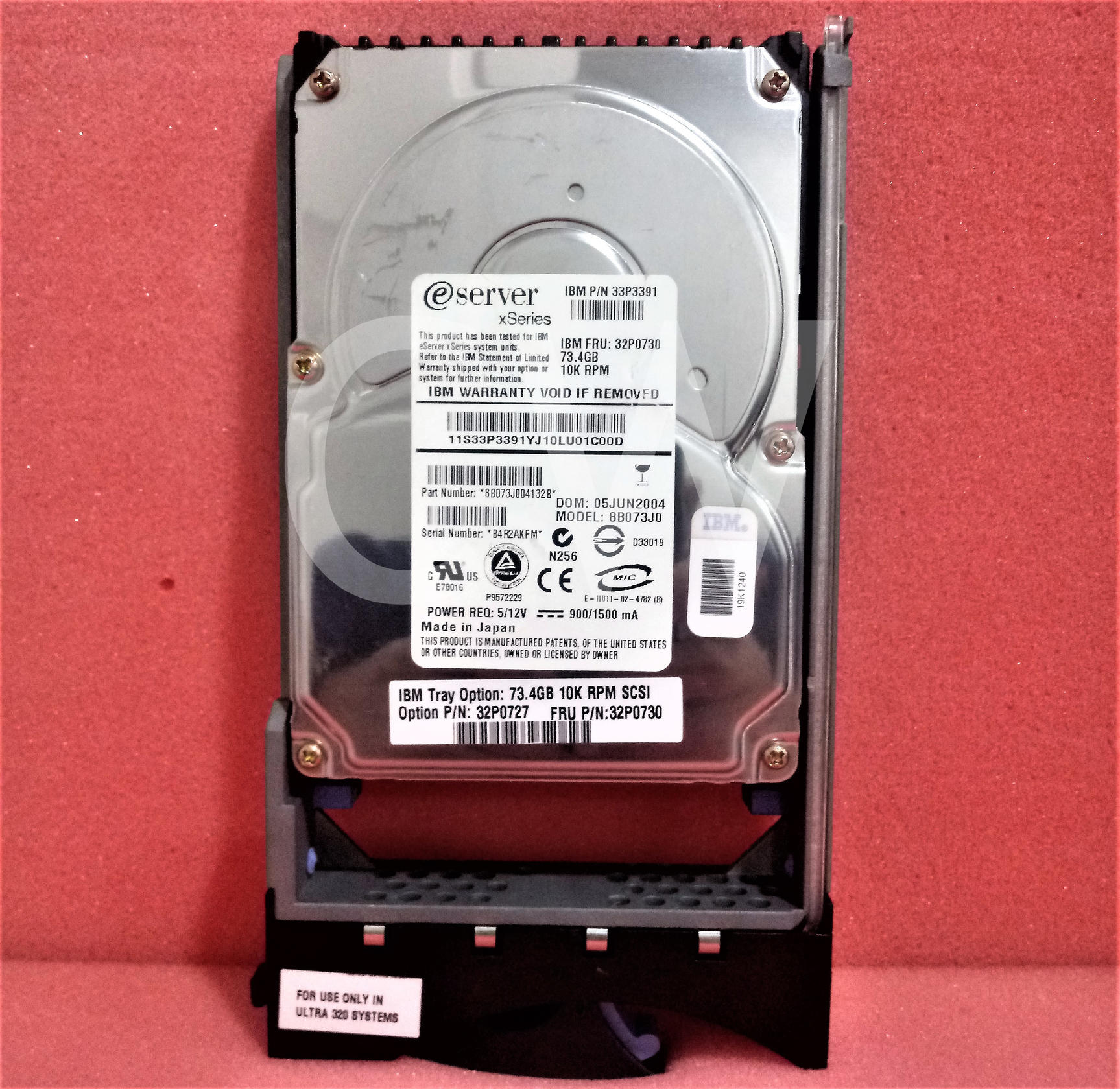 32P0727 32P0730 33P3391 IBM 73.4GB 10K Ultra320 3.5