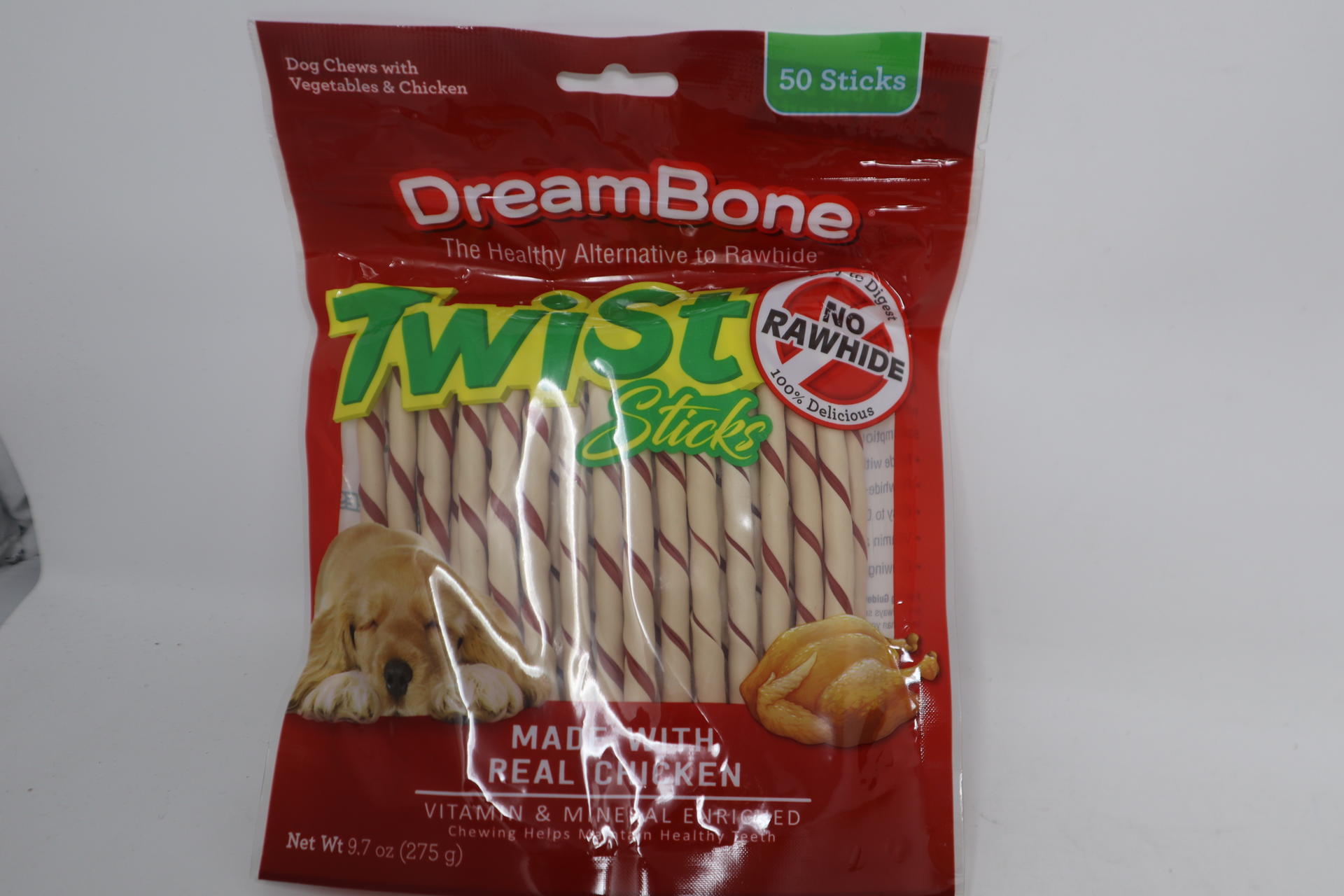 Dreambone Twist Sticks, RawhideFree Chews For Dogs, With Real Chicken