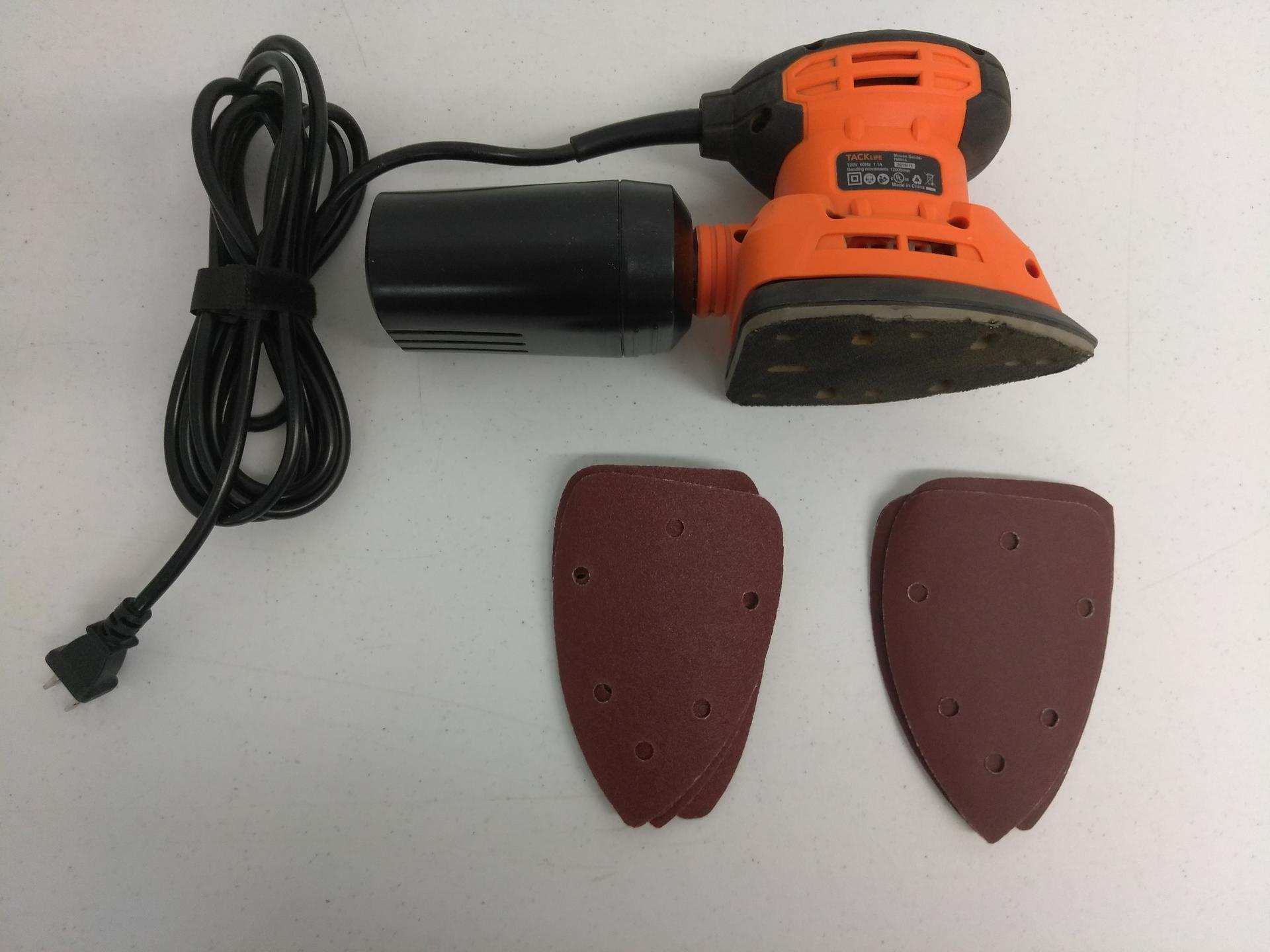 TACKLIFE Classic Mouse Detail Sander with 12Pcs Sandpapers, 12,000 OPM