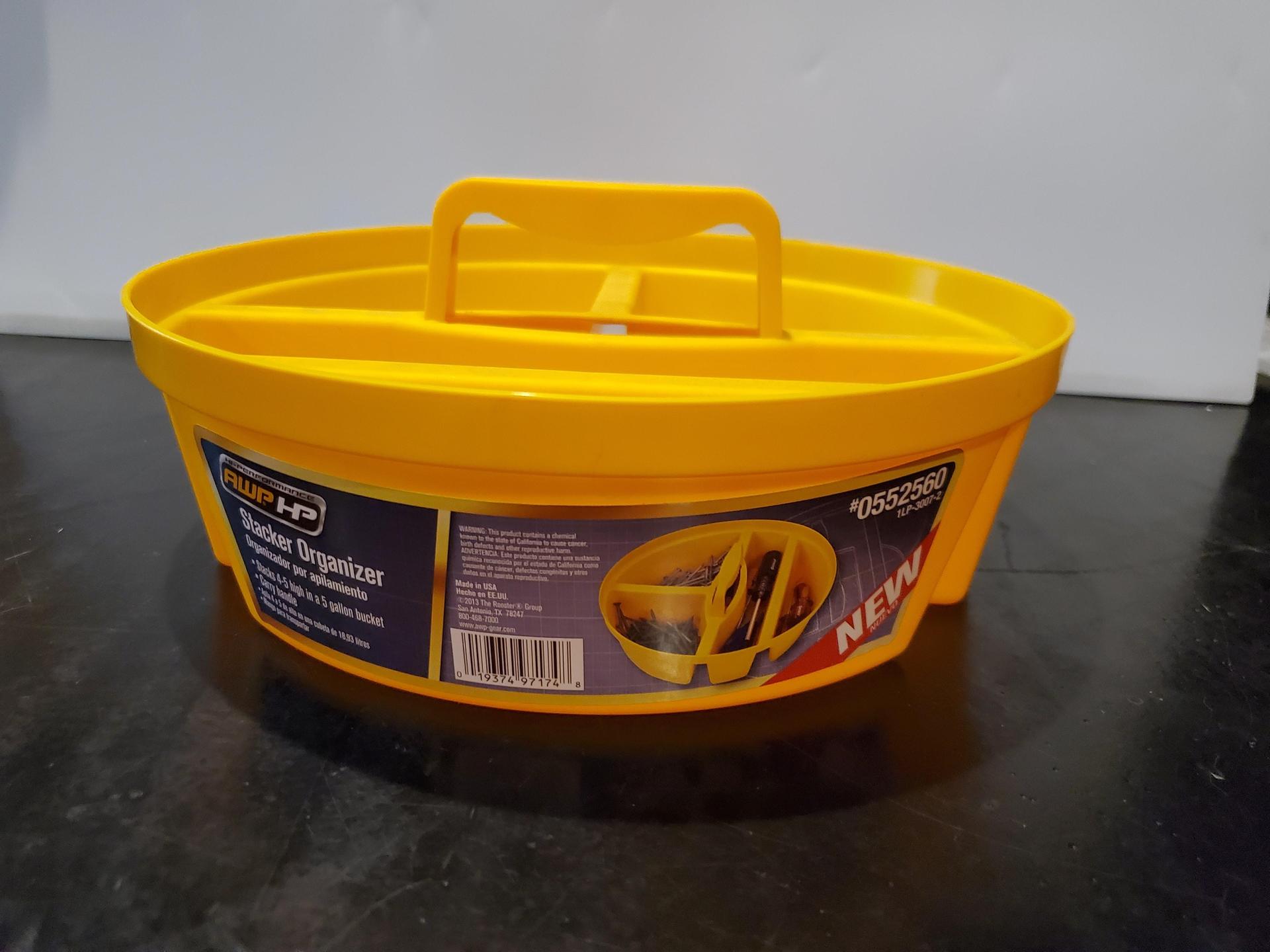 Interior 5 Gallon Bucket Stacker Parts Tools Fasteners 4 Compartment