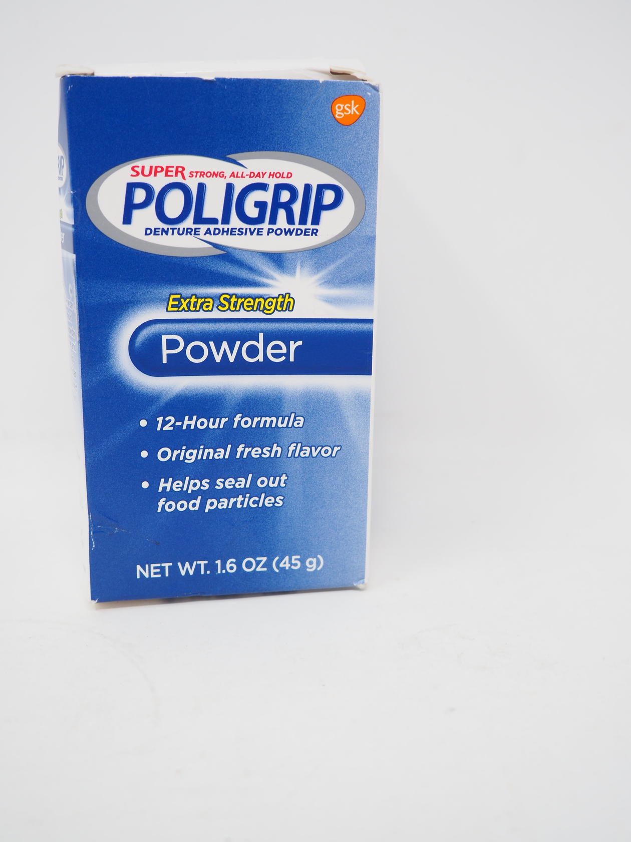 SUPER POLIGRIP Extra Strength Denture Adhesive Powder 1.60 oz (Pack of