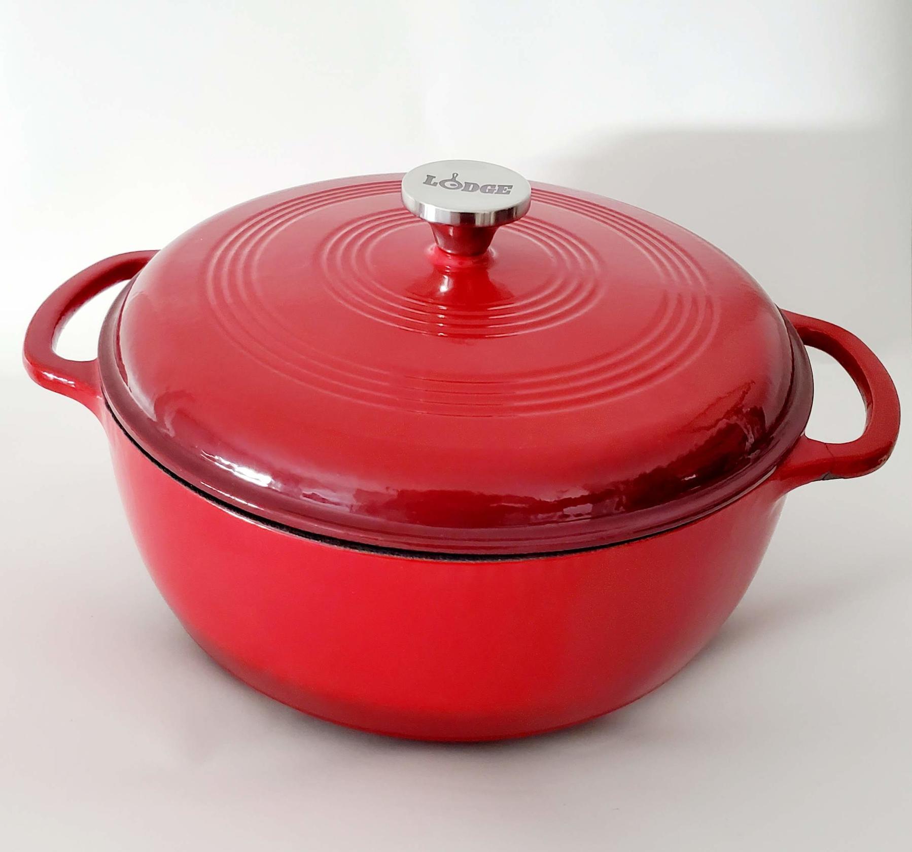 Lodge 7.5 Quart Enameled Cast Iron Dutch Oven.Red (Island Spice Red