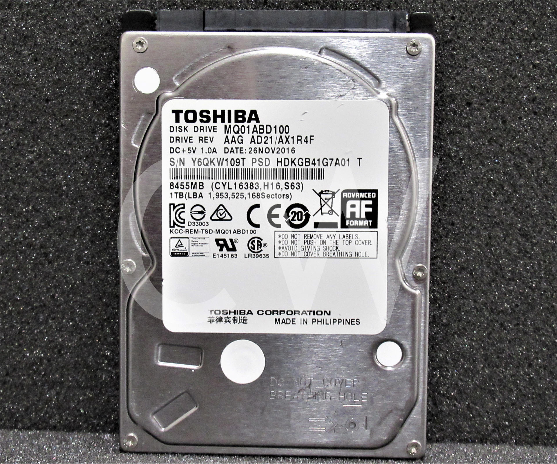 MQ01ABD100 Toshiba HDKGB41G7A01 1TB 5.4K RPM 3Gb/s 2.5
