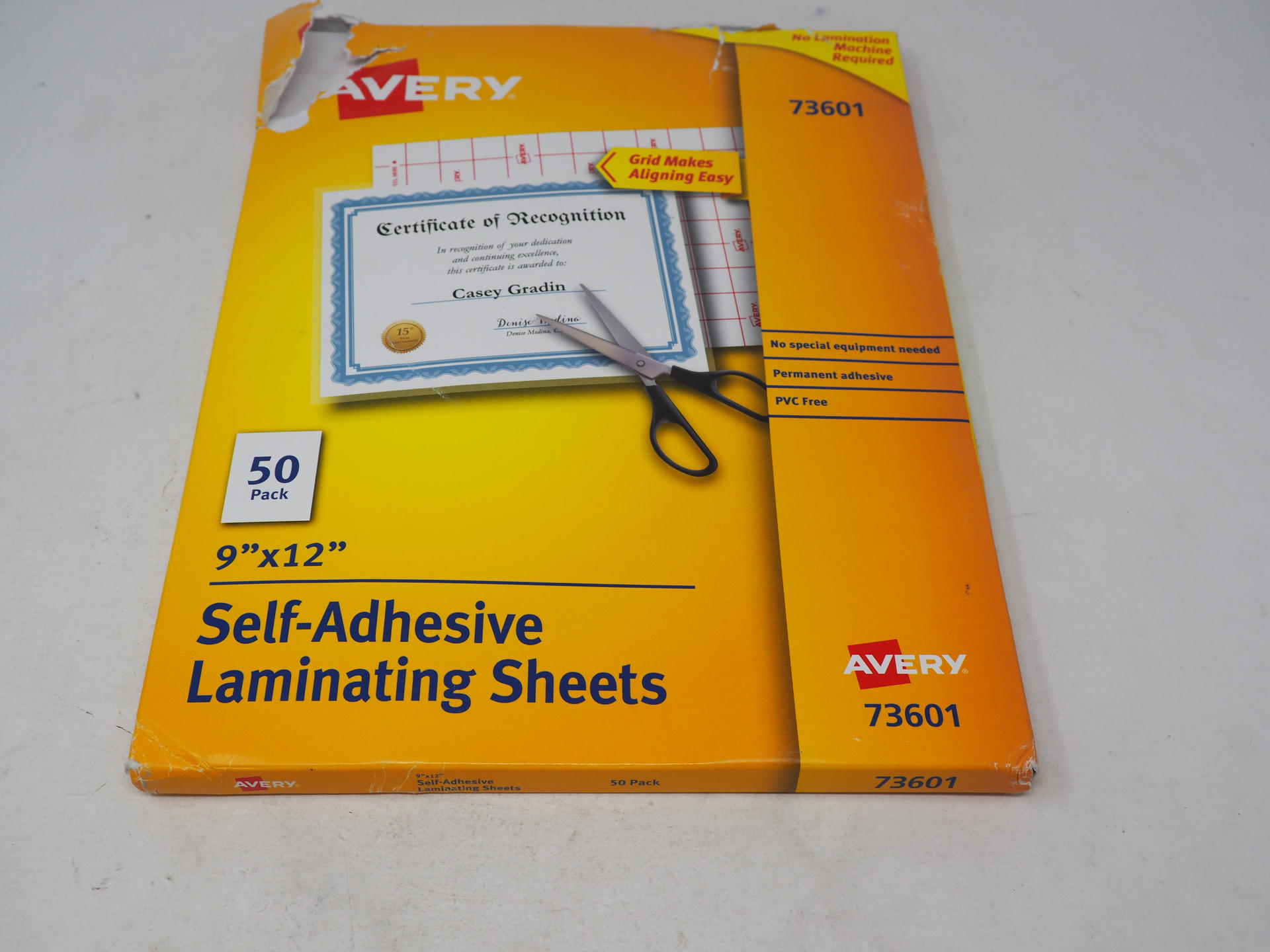 Avery 73601 SelfAdhesive Laminating Sheets, 9 x 12 Inch, Permanent