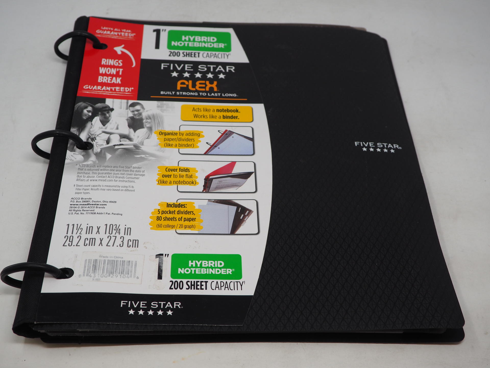 Five Star Flex Hybrid NoteBinder, 1 Inch Binder, Notebook and Binder