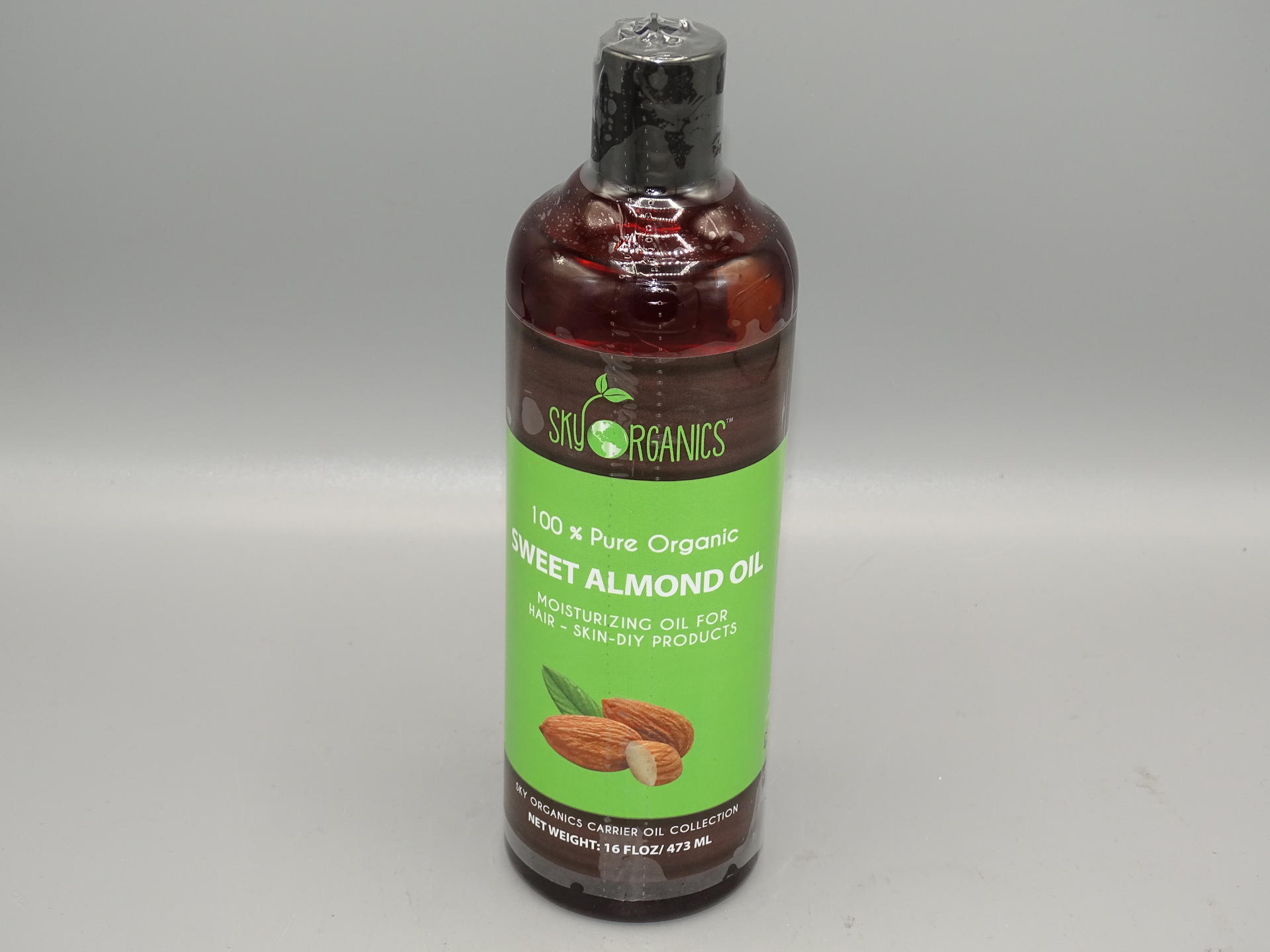 Sweet Almond Oil by Sky Organics (16oz) Pure Organic Moisturizing Oil