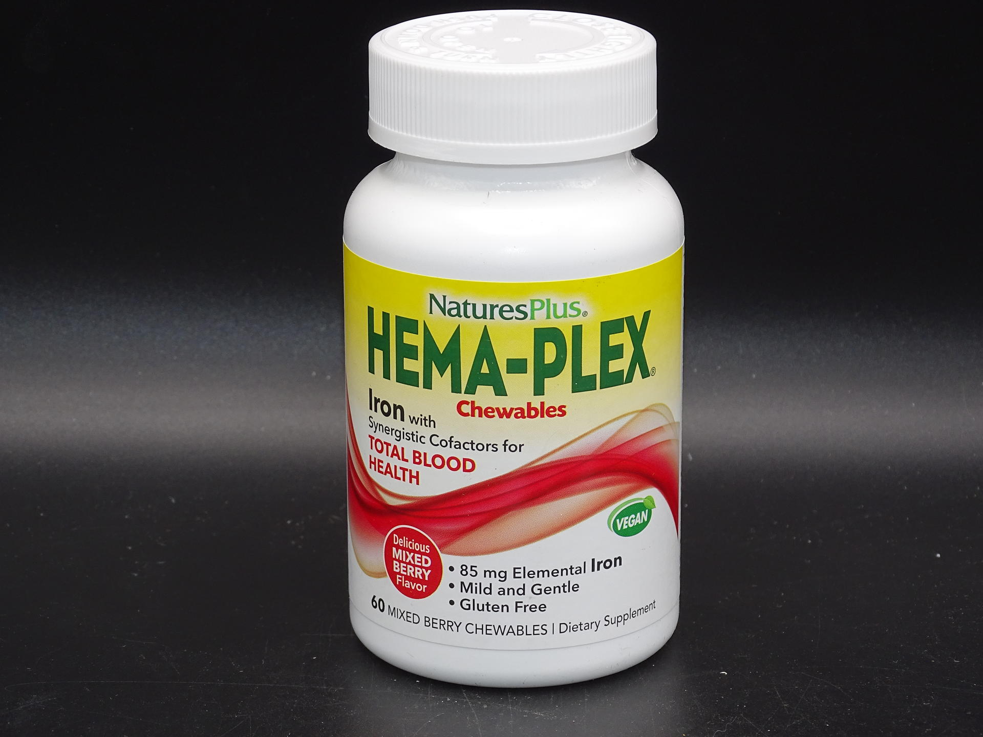 NaturesPlus Hema-Plex Chewables - 85 mg Iron, 60 Vegan Chews - Mixed ...