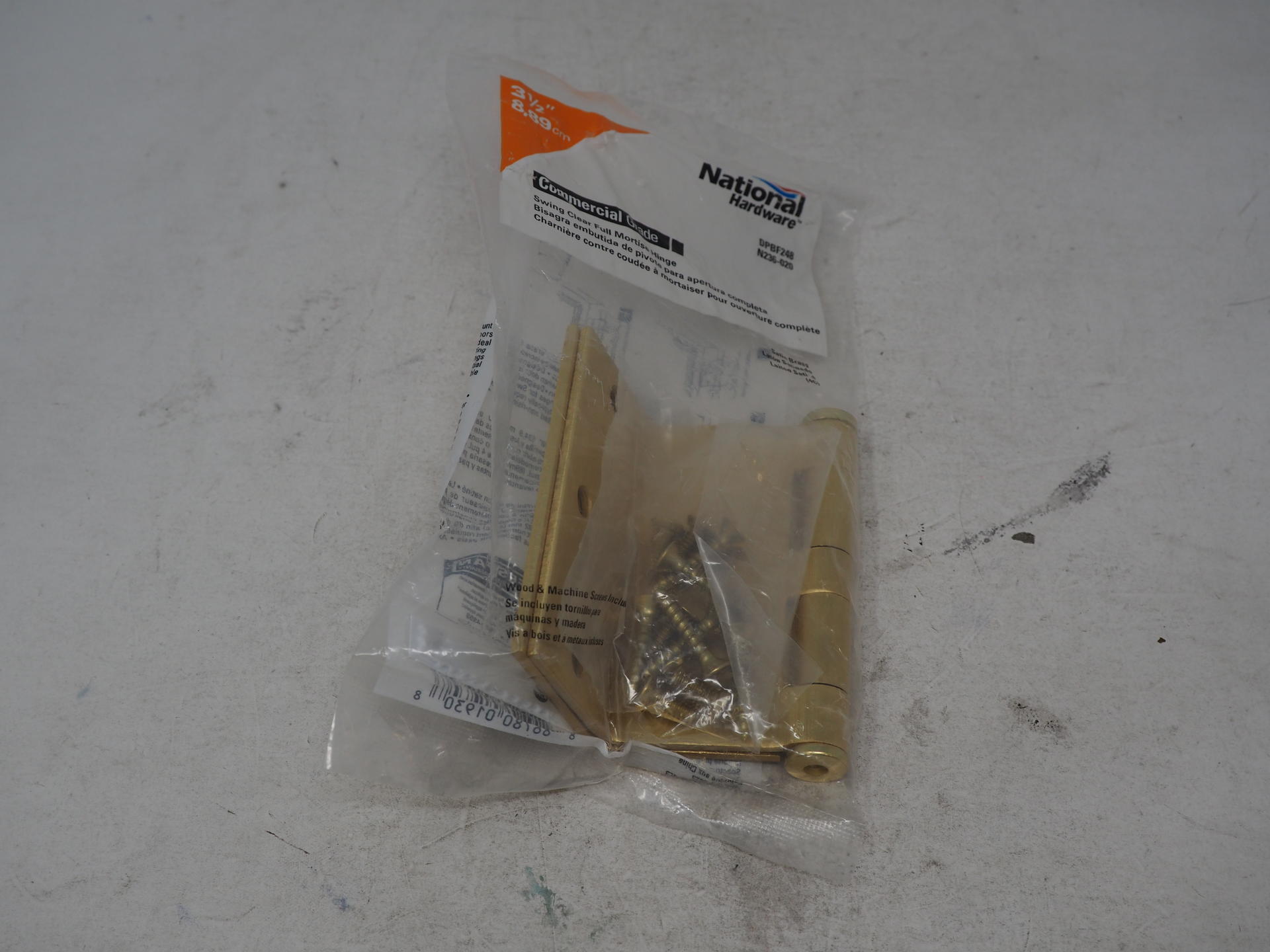 4 National Hardware N236-020//DPBF248 Full mortise swing clear hinges satin brass