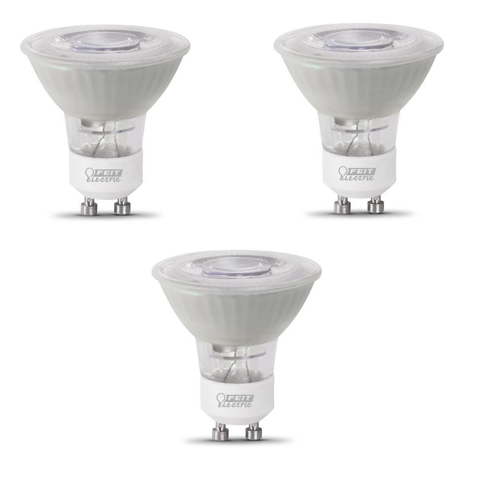 3 PACK Feit 50Watt Equiv MR16 GU10 Dimmable Frosted Flood LED Light