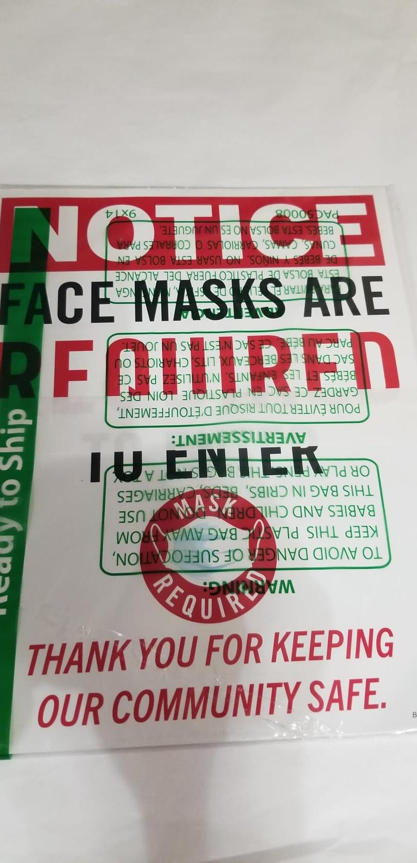 Notice Face Masks Are Required To Enter Poster 10 Pack Of Signs Ebay