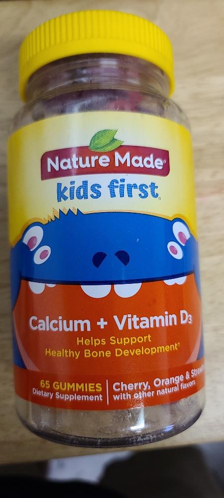 Nature Made Kids First Calcium + Vitamin D3 Gummies, 65 ...