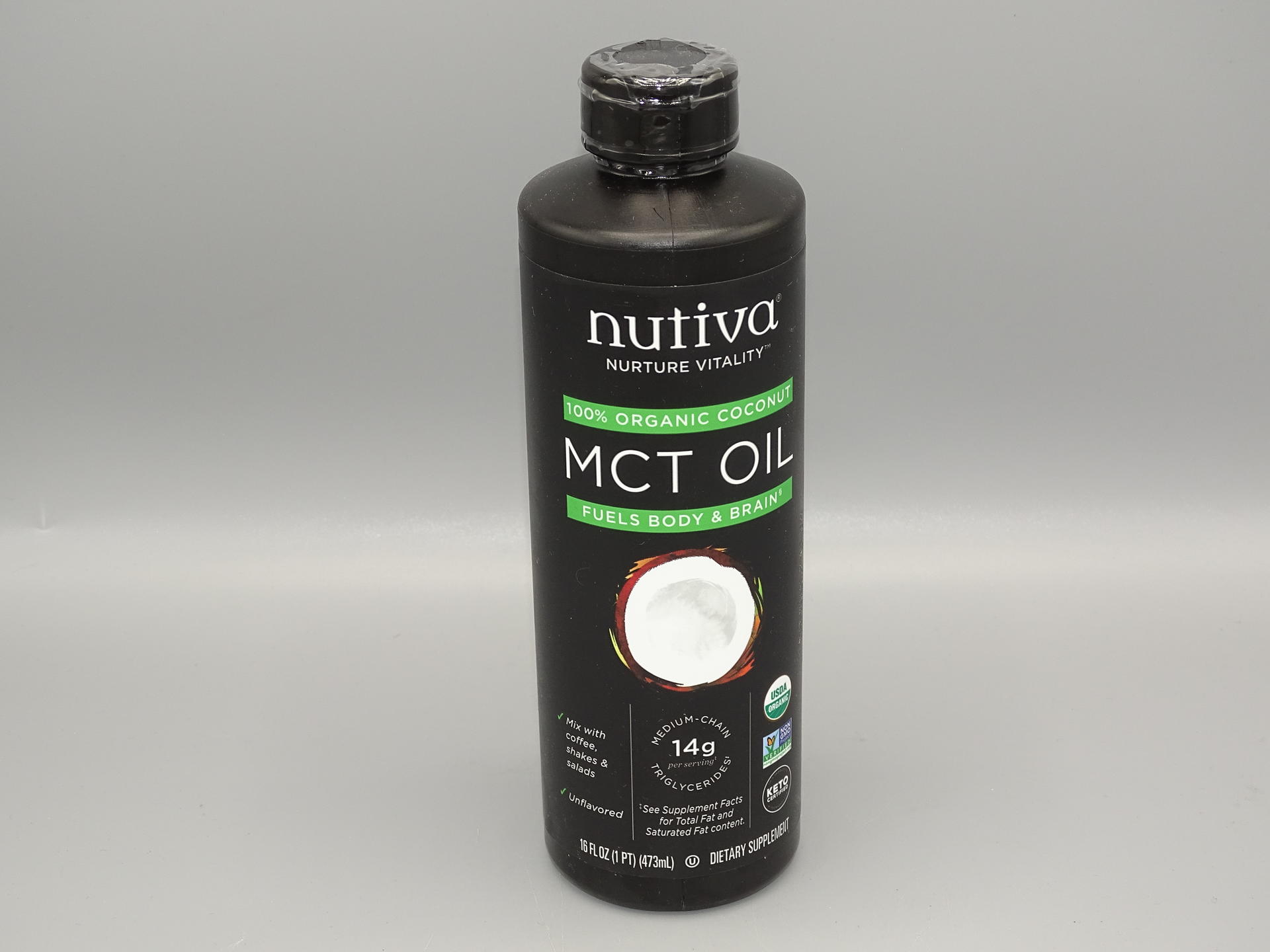 Nutiva Organic MCT Oil, Keto & Paleo Friendly, Unflavored, 16 Ounce