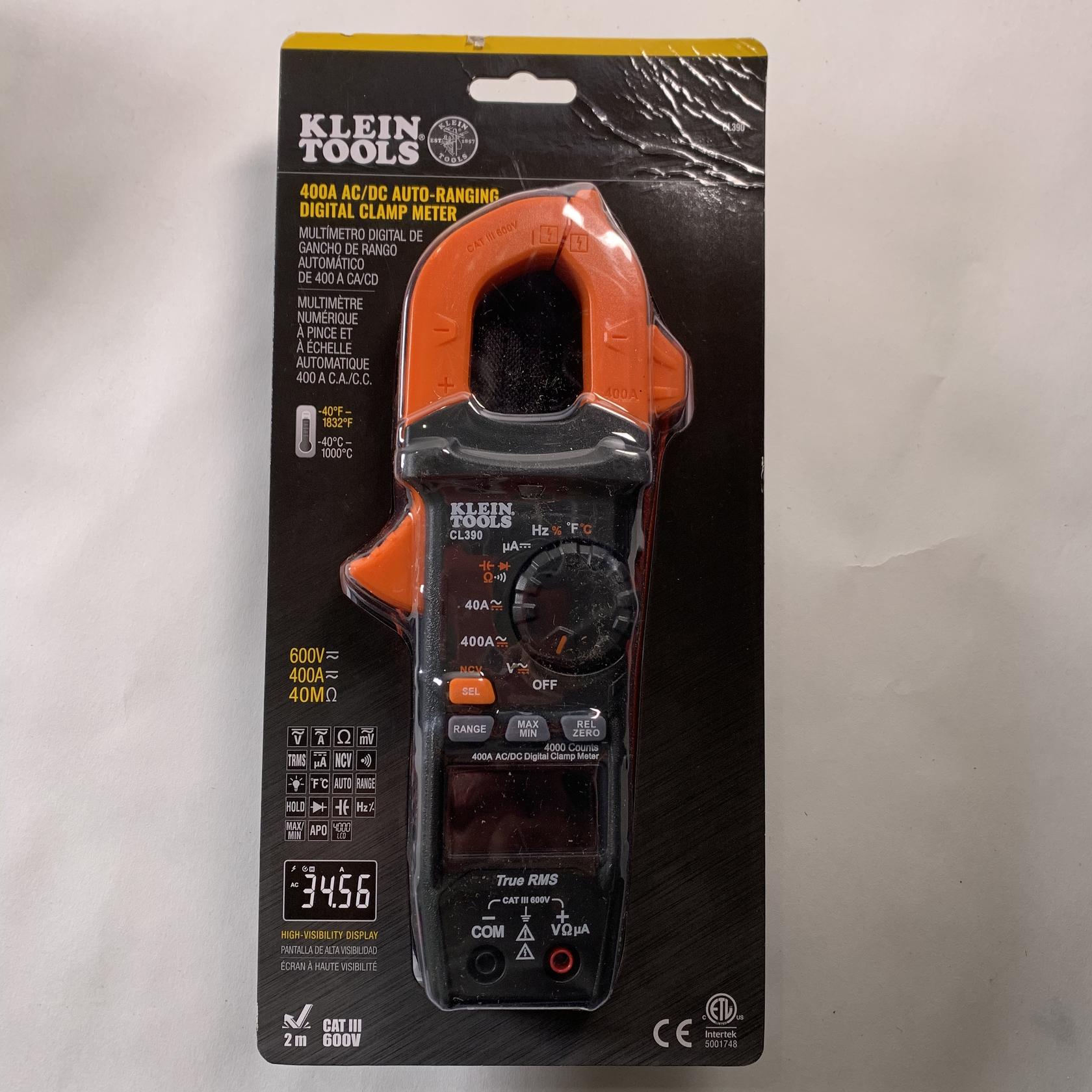 Klein Tools CL390 Digital Clamp Meter, Auto Ranging 400 AMP Measures AC