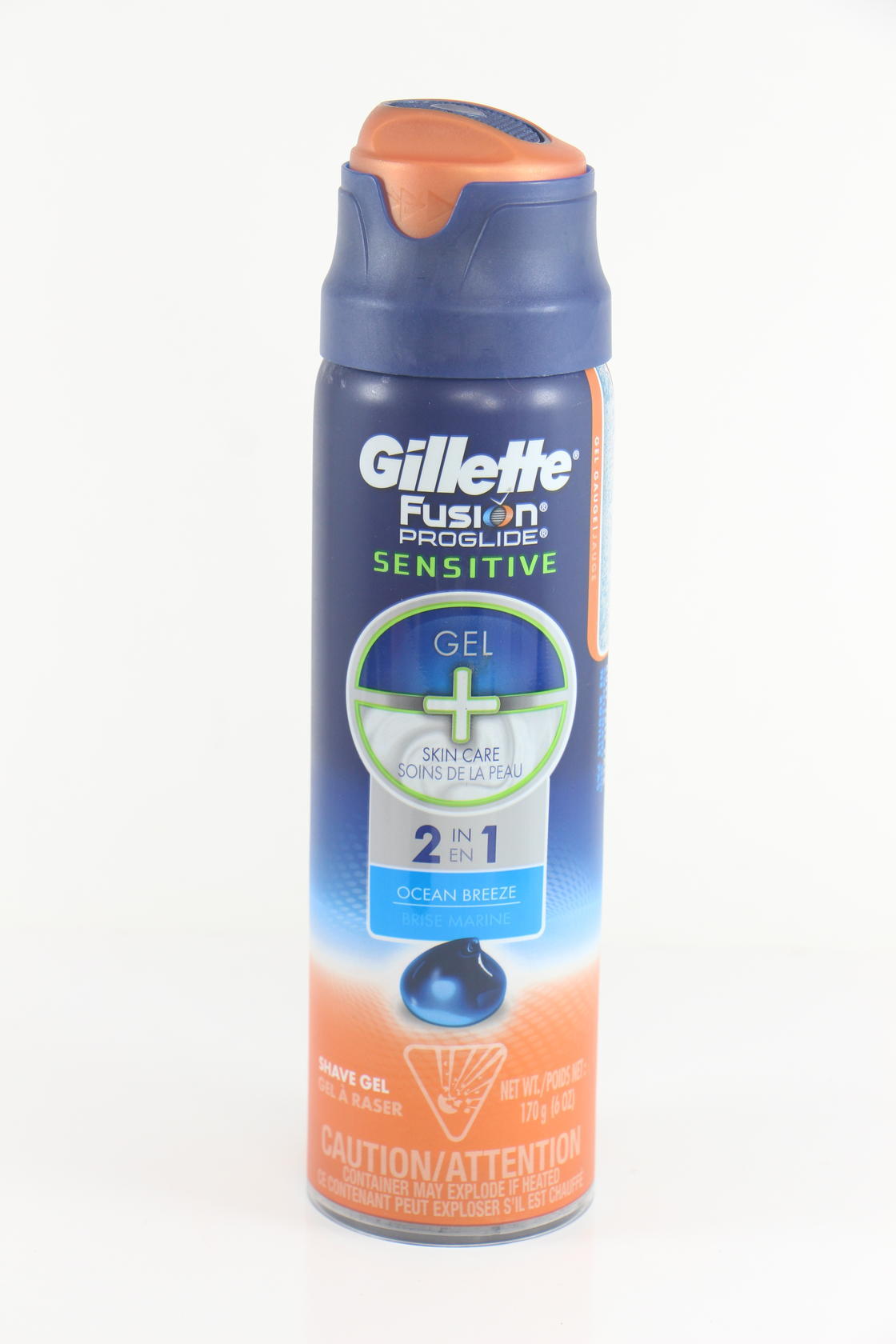 6 PACK Gillette Fusion ProGlide Sensitive 2in1 Shave Gel Ocean Breeze 6