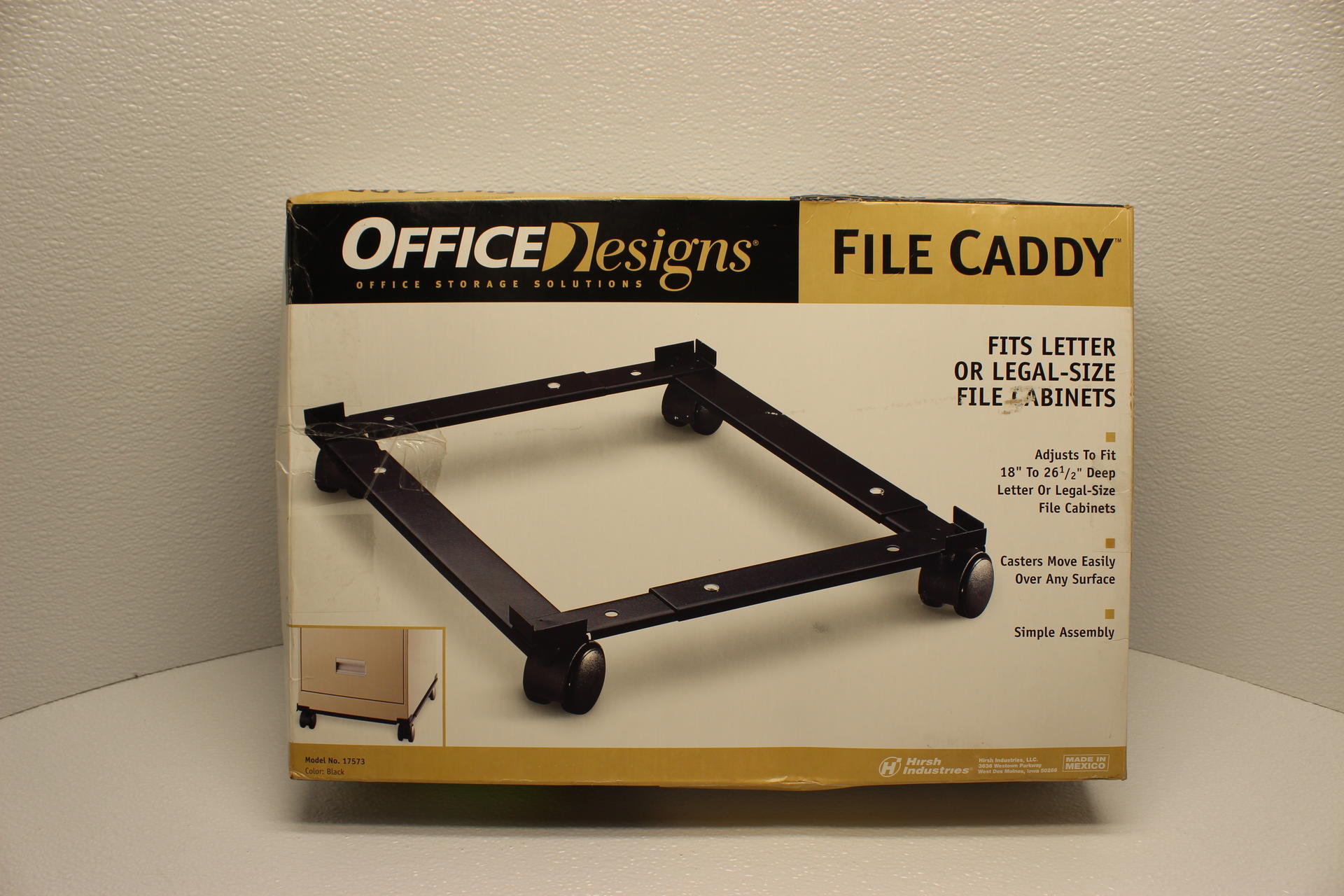 Lorell Adjustable File Caddy, 113/8 by 165/8 by 4Inch, Black