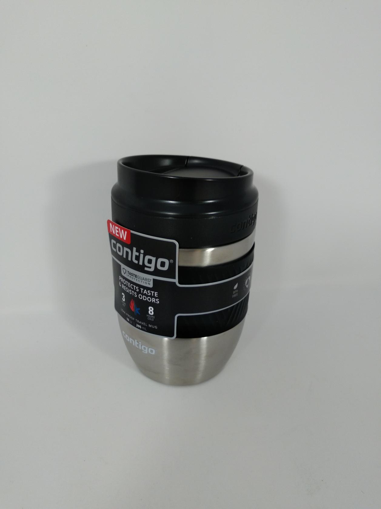 Contigo 10 Oz Leak Proof Pug Travel Mug Silver/black, New, Free