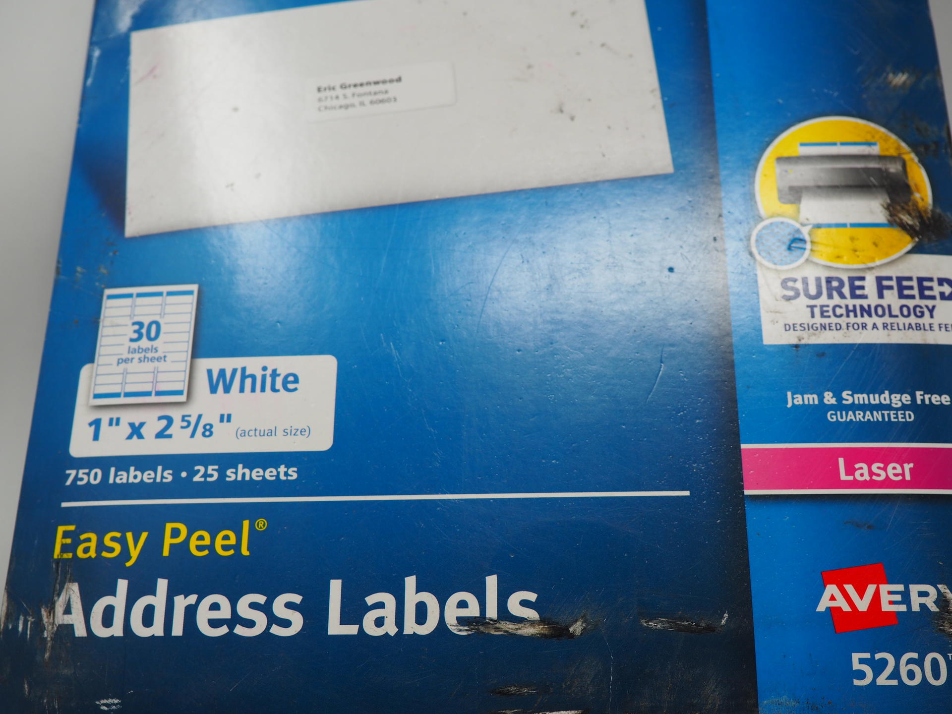 Avery 5260 Address Labels with Sure Feed for Laser Printers, 1" x 25/8