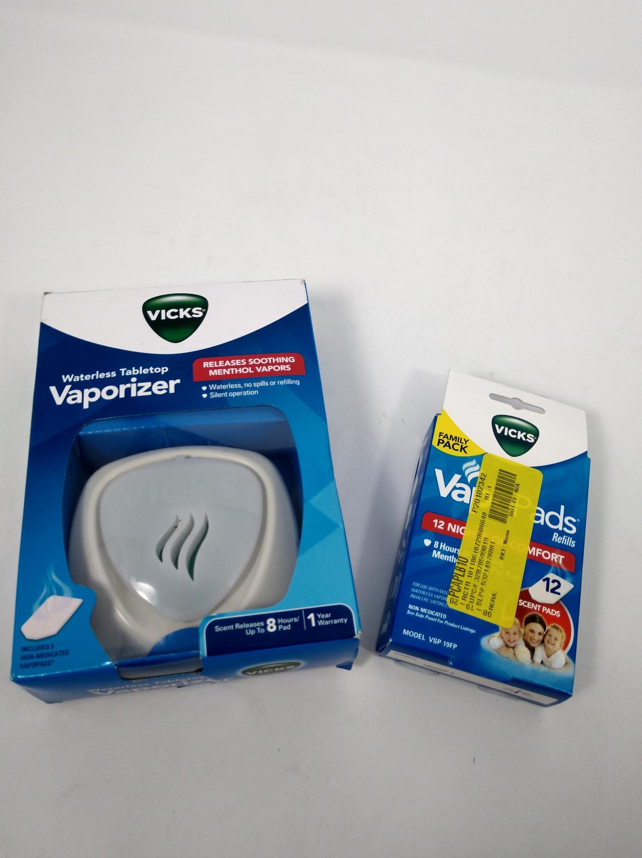 Vicks Waterless Vaporizer V1800 & Family Pack Vapo Pads Refill 328785218008 eBay